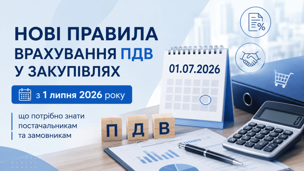 Нові правила врахування ПДВ у закупівлях з 1 липня 2026 року: що потрібно знати постачальникам та замовникам.
